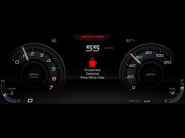 The Digital Cluster in the 2026 Ram 1500 RHO displaying the Drowsy Dri