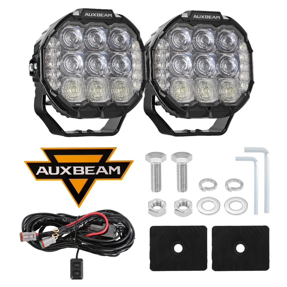 Auxbeam 7" kastarar MASTER-T Series Combo Beam with Dynamic Start-Up Amber Backlight - Image 2