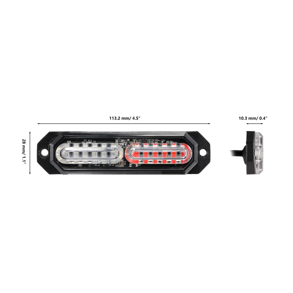 12LED Grill Strobe hvít og gul sett 4stk - Image 2