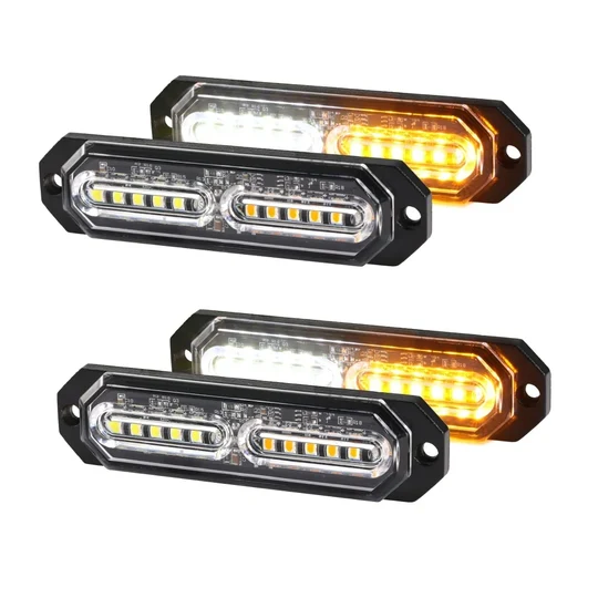 12LED Grill Strobe hvít og gul sett 4stk